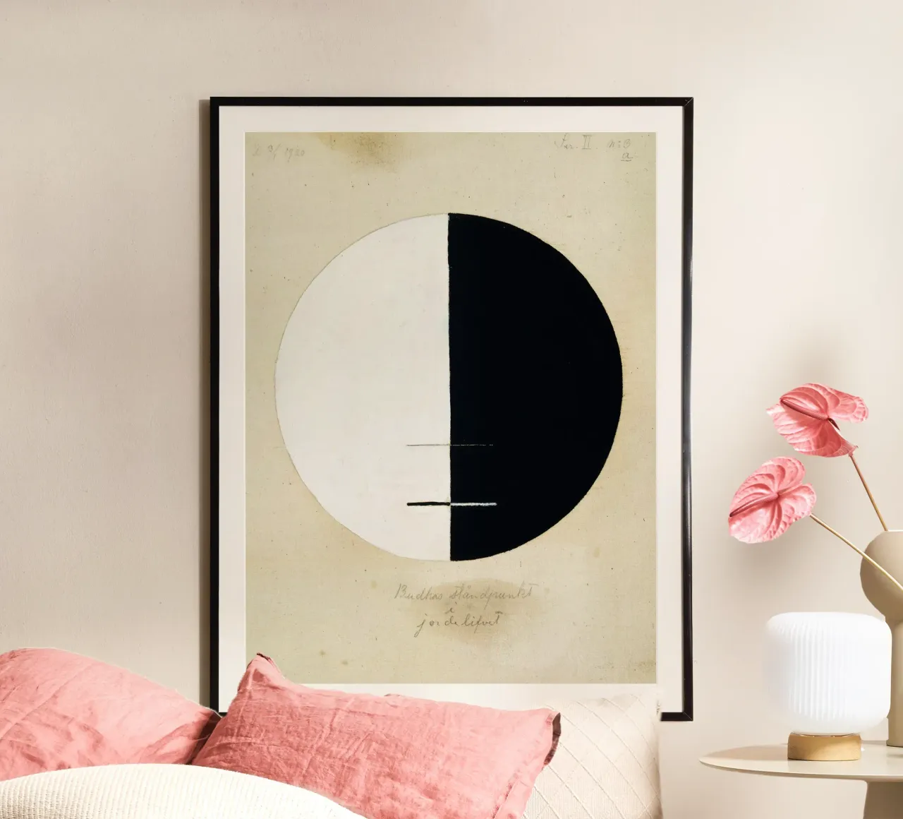 Hilma af Klint Abstrakter Buddha | Spirituelle Minimalistische Kunst Pr Poster mit Kunststoffrahmen von NorwesClub