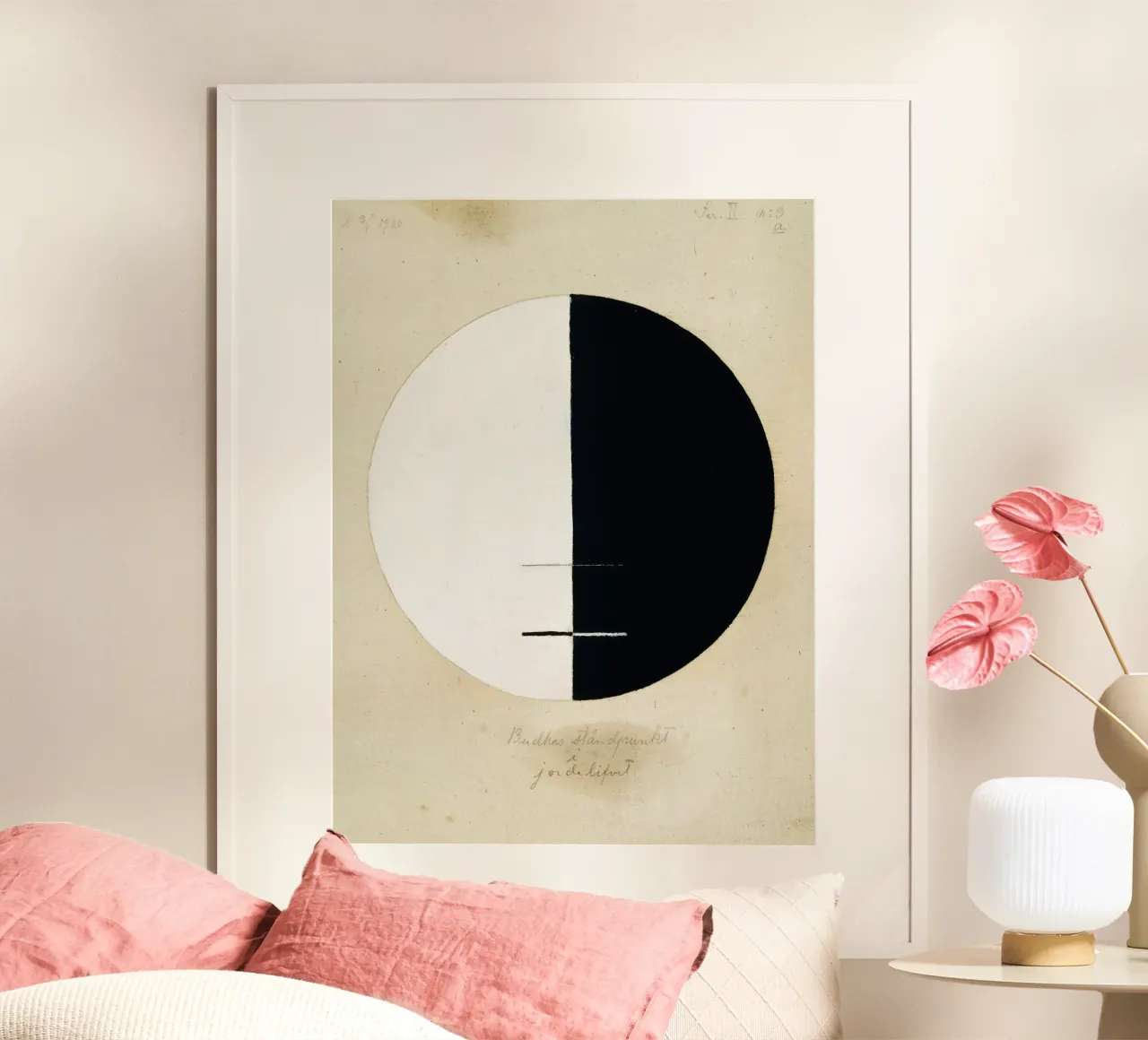 Hilma af Klint Abstrakter Buddha | Spirituelle Minimalistische Kunst Pr Poster mit Kunststoffrahmen von NorwesClub