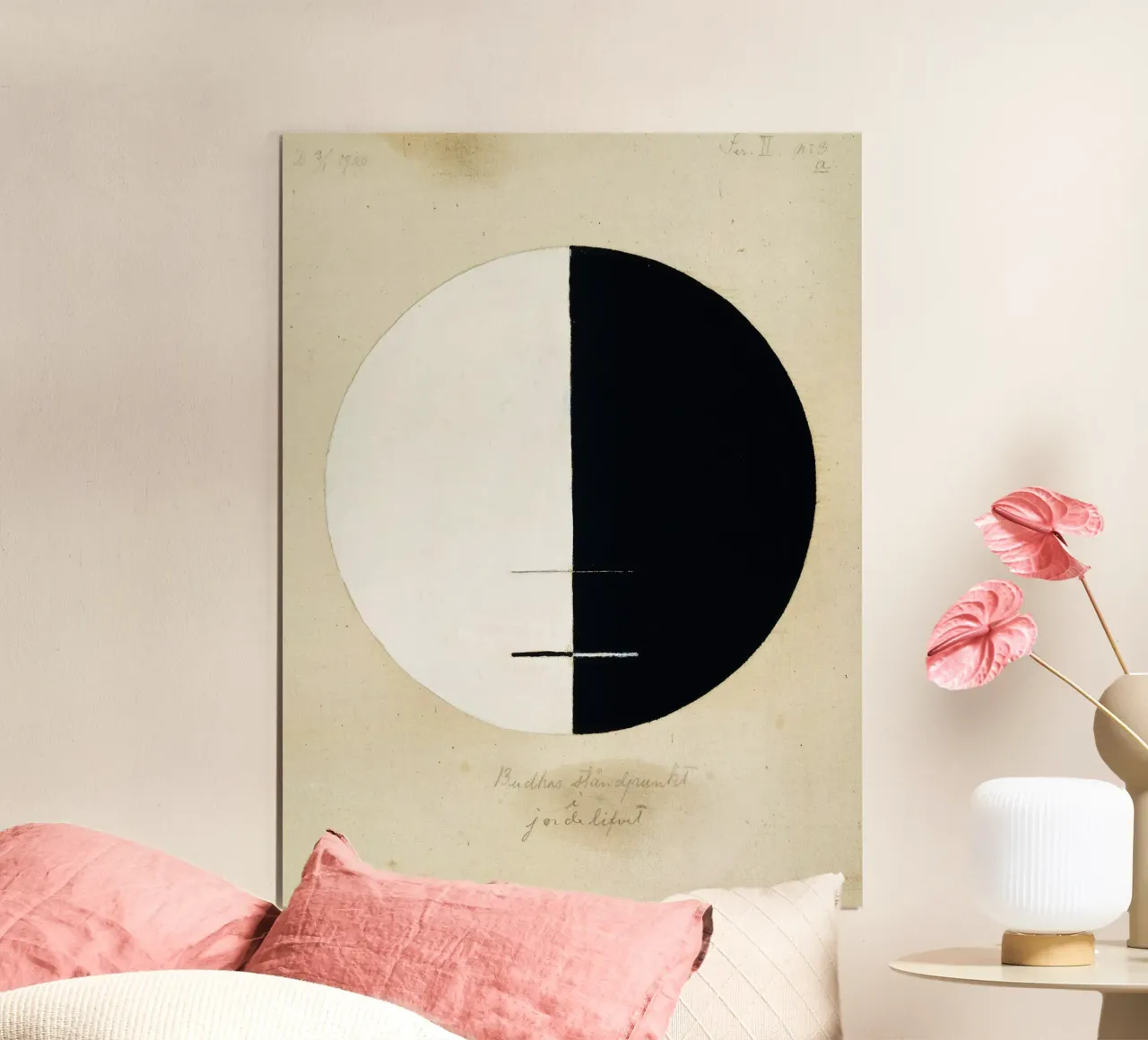 Hilma af Klint Abstrakter Buddha | Spirituelle Minimalistische Kunst Pr Poster mit Kunststoffrahmen von NorwesClub