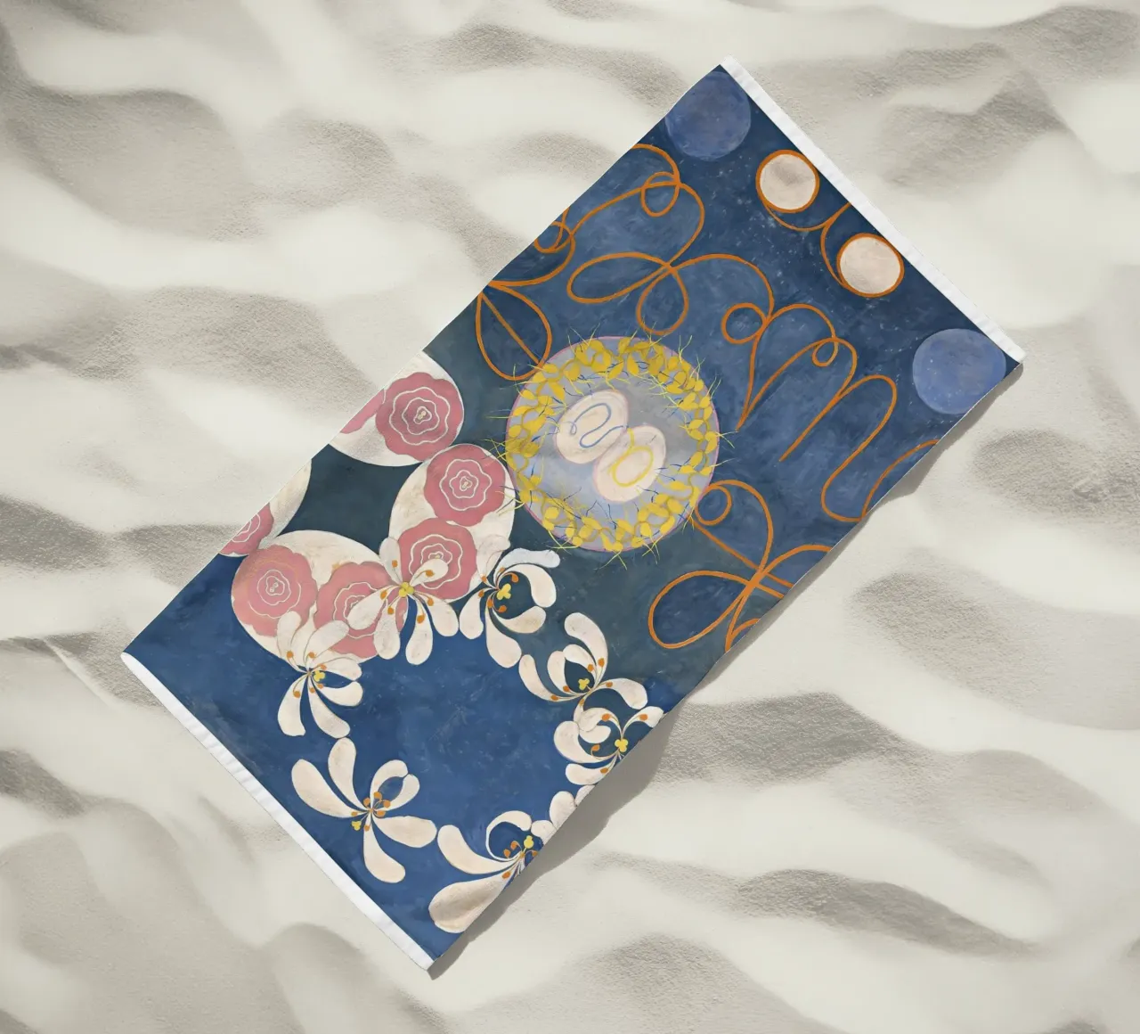 Hilma af Klint "Childhood" Abstract | Mystical Botanical Art beach towel by NorwesClub