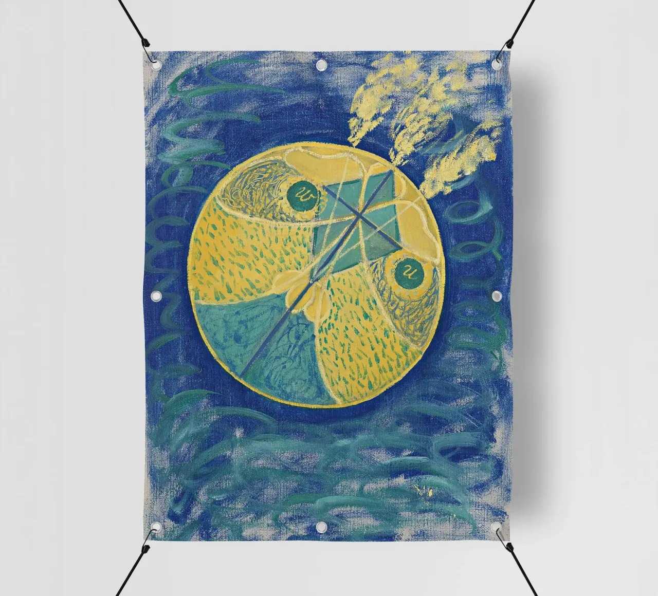 Hilma af Klint "Caos primordiale" | Cosmi spirituale astratto telo in pvc da NorwesClub