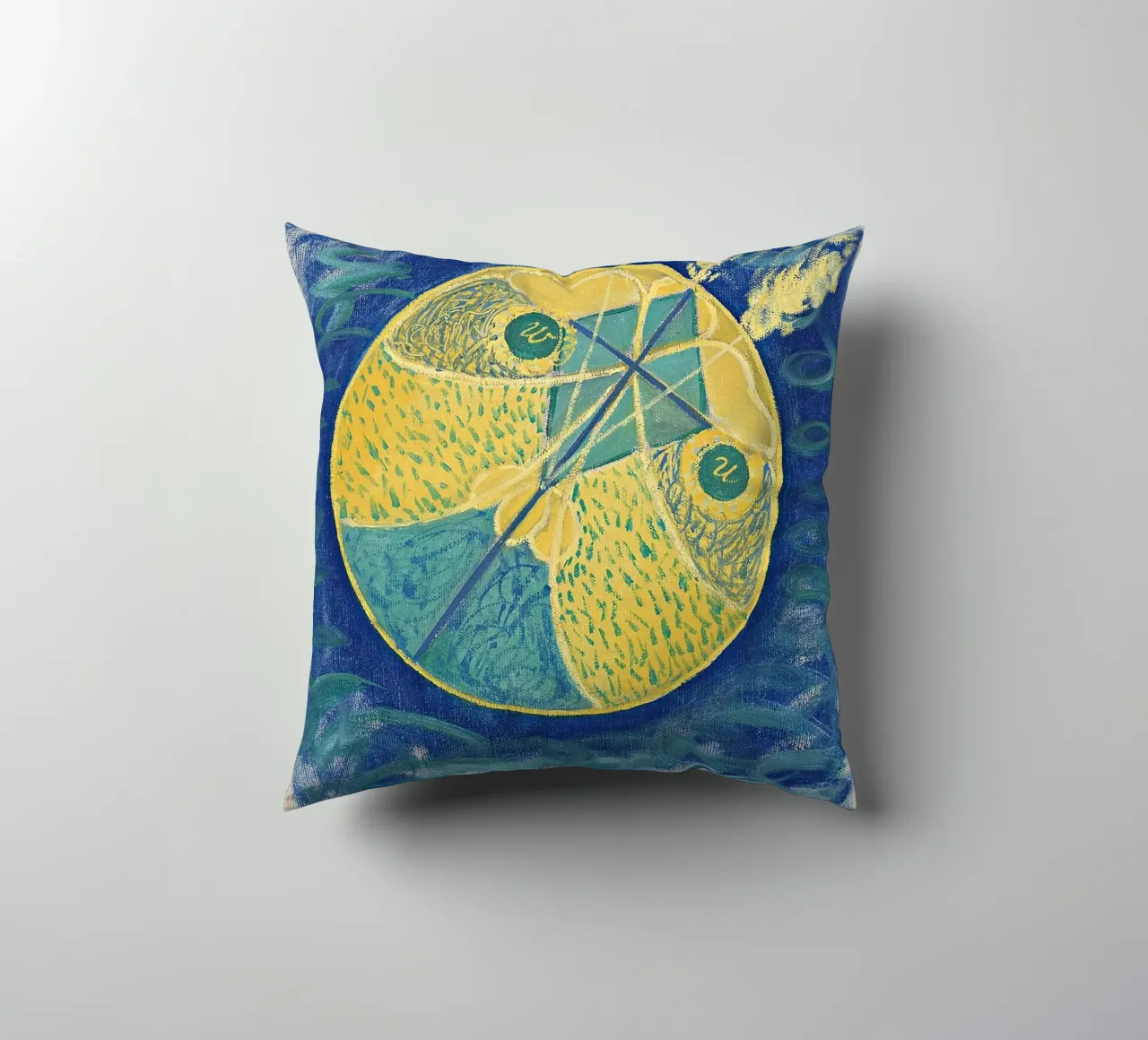 Hilma af Klint "Primordial Chaos" | Abstract Spiritual Cosmi decorative cushion by NorwesClub