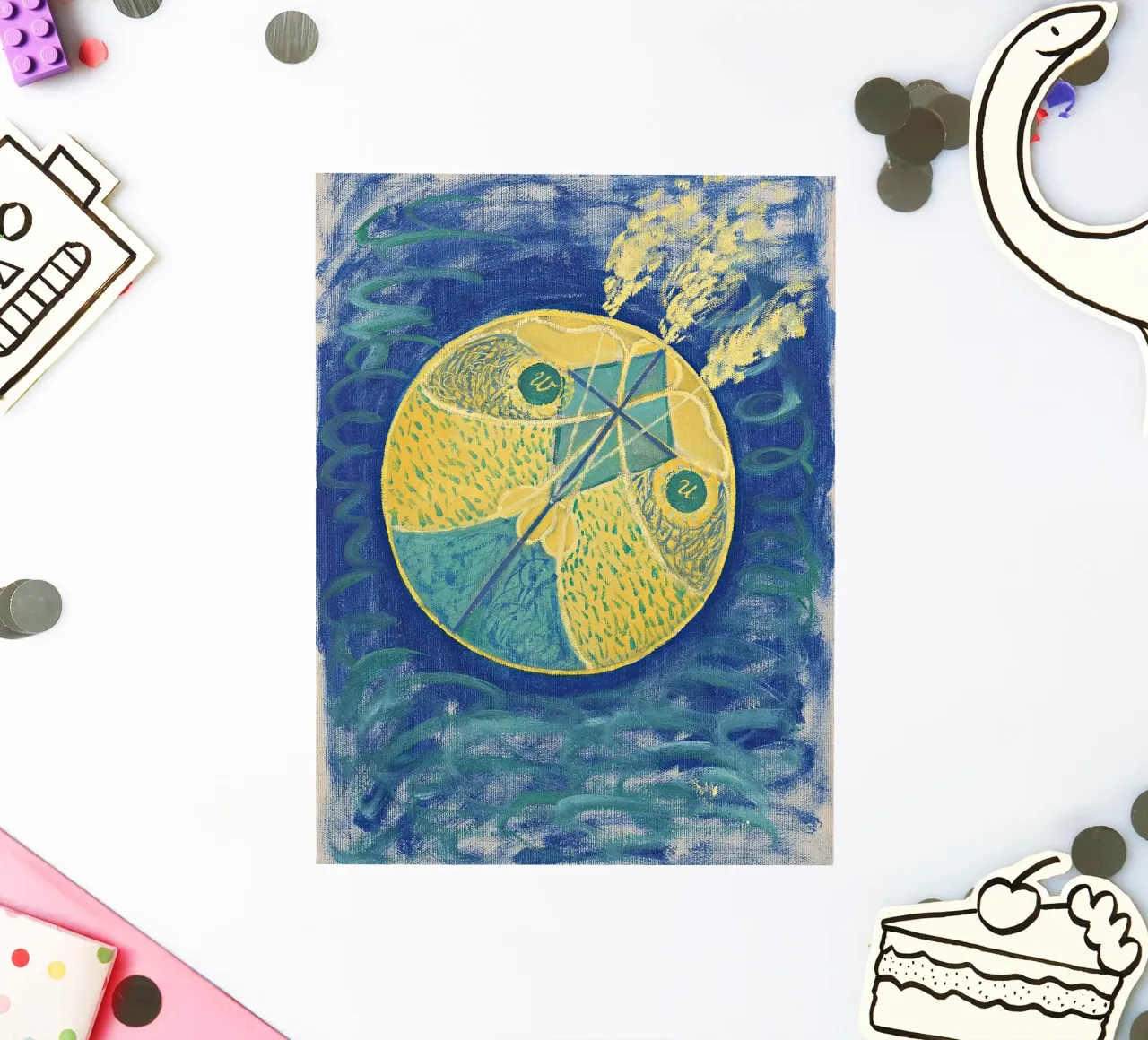 Hilma af Klint "Primordial Chaos" | Abstract Spiritual Cosmi sticker by NorwesClub