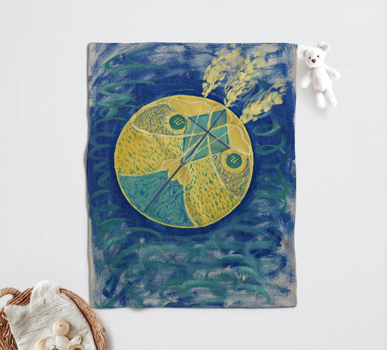 Hilma af Klint "Caos primordiale" | Cosmi spirituale astratto coperta in pile da NorwesClub