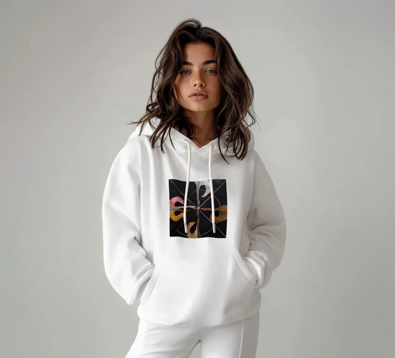 Hilma af Klint "El cisne nº 7" | Armonía espiritual abstracta sudadera con capucha de NorwesClub