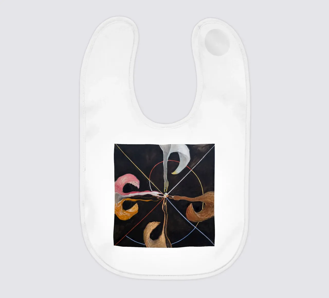 Hilma af Klint "The Swan No. 7" | Abstract Spiritual Harmony baby bib by NorwesClub