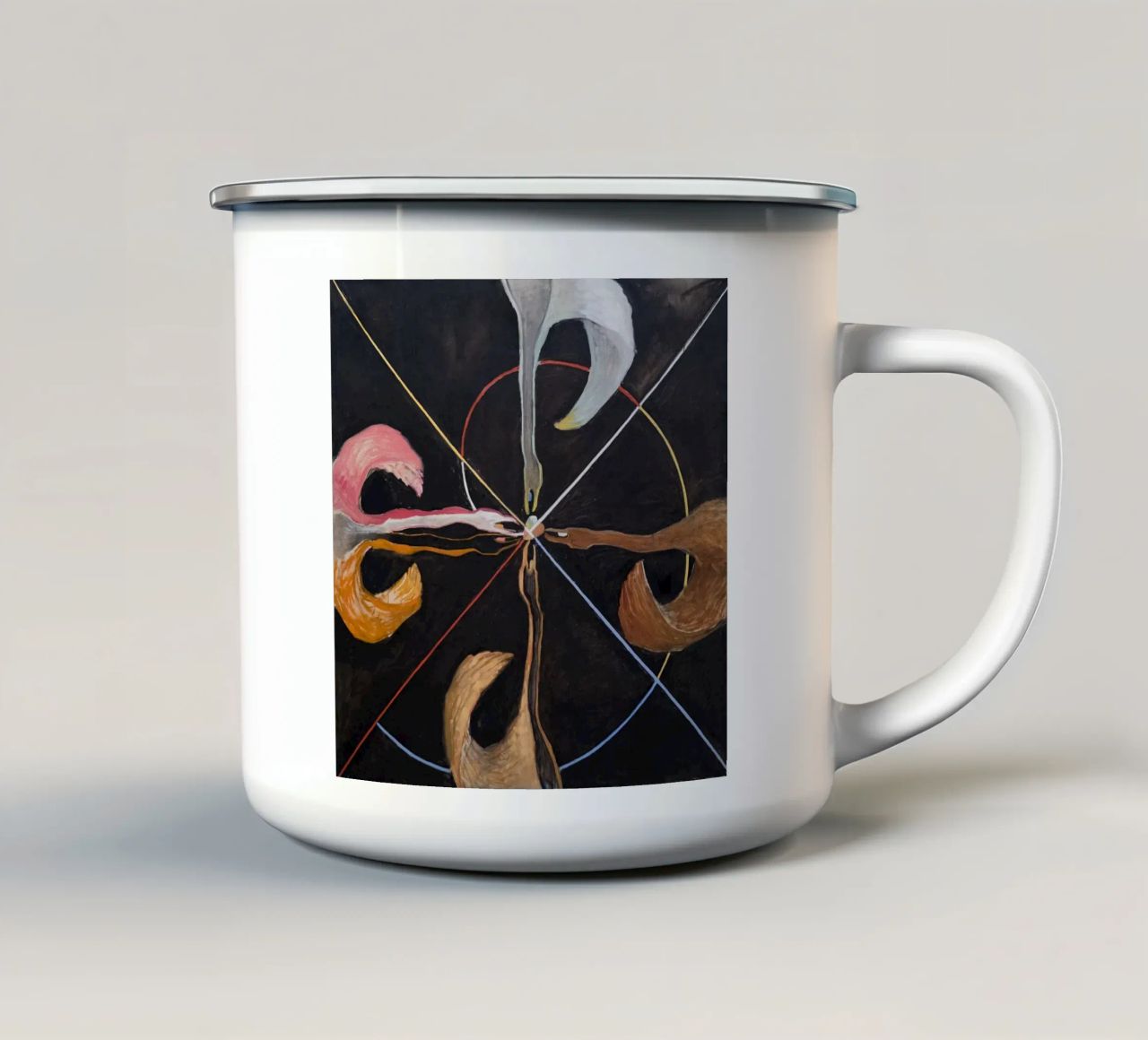 Hilma af Klint "Il Cigno n. 7 | Armonia spirituale astratta tazza in smalto da NorwesClub