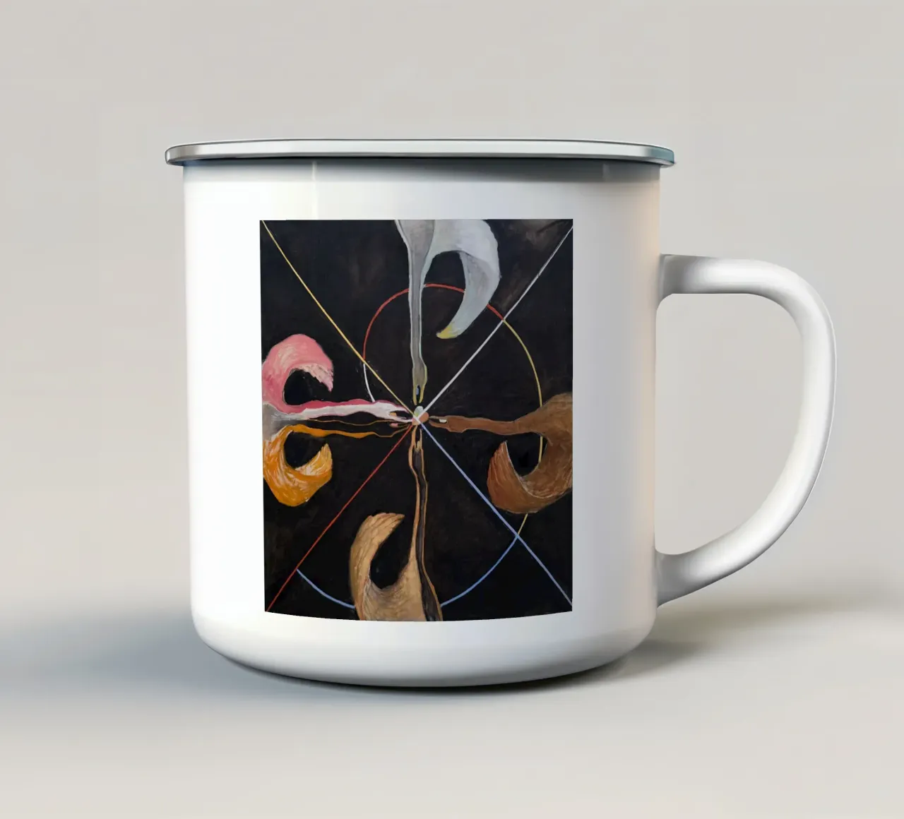Hilma af Klint "Il Cigno n. 7 | Armonia spirituale astratta tazza in smalto da NorwesClub
