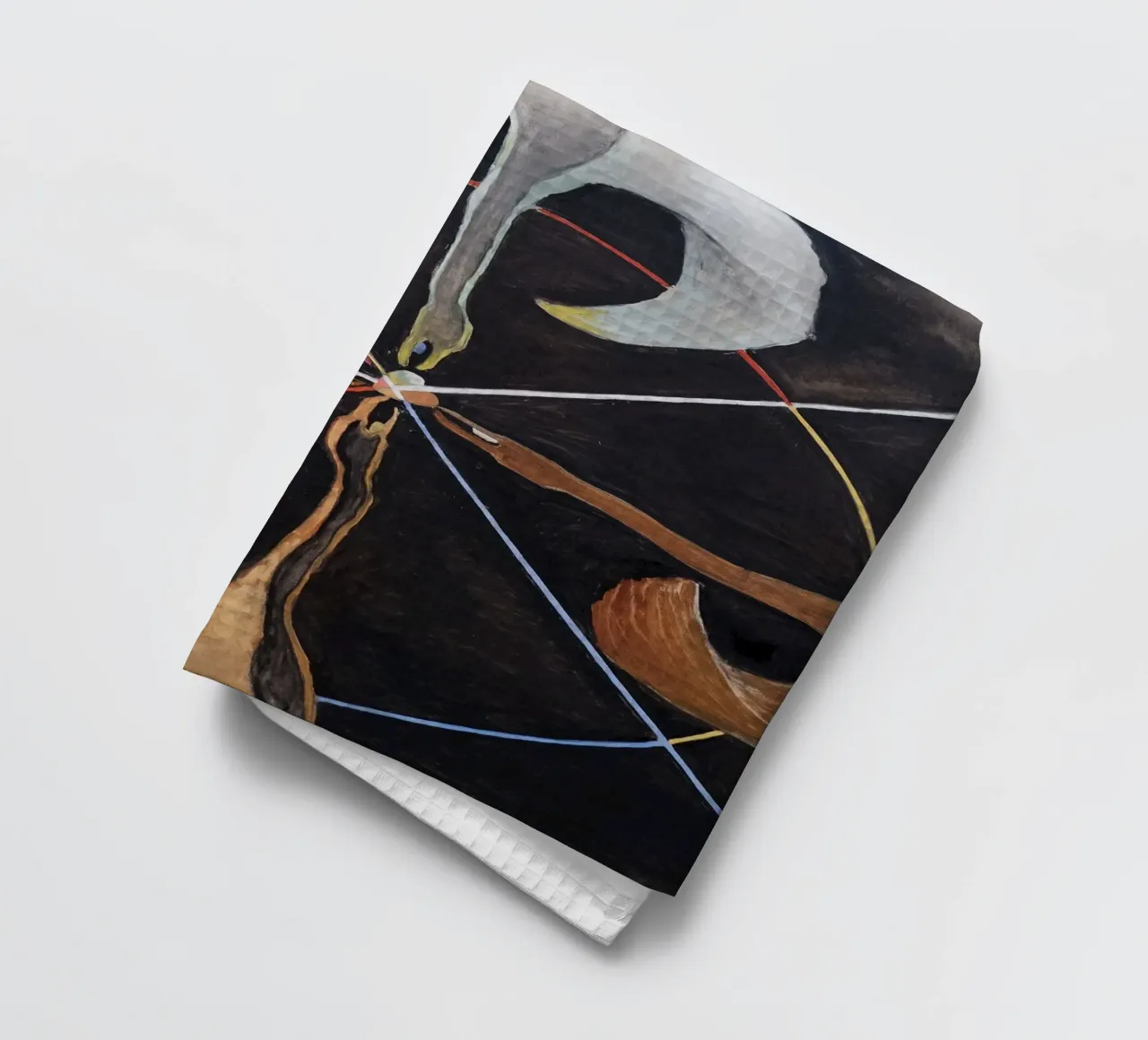 Hilma af Klint "The Swan No. 7" | Abstract Spiritual Harmony tea towel by NorwesClub