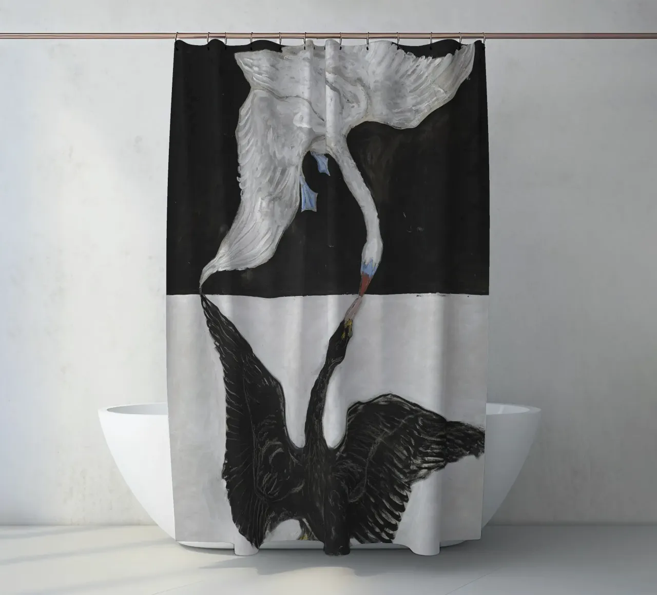 Hilma af Klint - Le Cygne n° 1 : Dualité, symboles spirituels rideau de douche de NorwesClub
