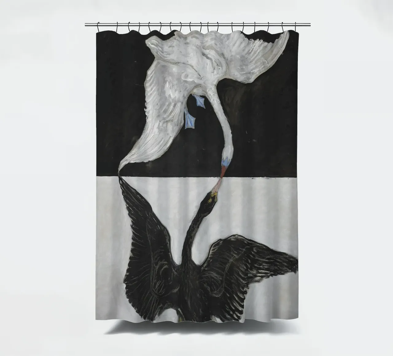 Hilma af Klint - Le Cygne n° 1 : Dualité, symboles spirituels rideau de douche de NorwesClub