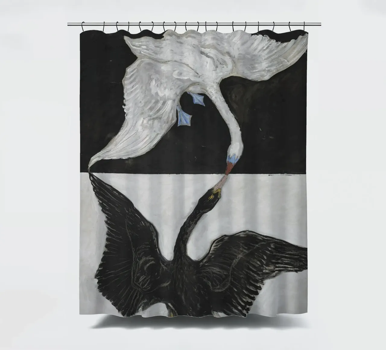 Hilma af Klint - Le Cygne n° 1 : Dualité, symboles spirituels rideau de douche de NorwesClub