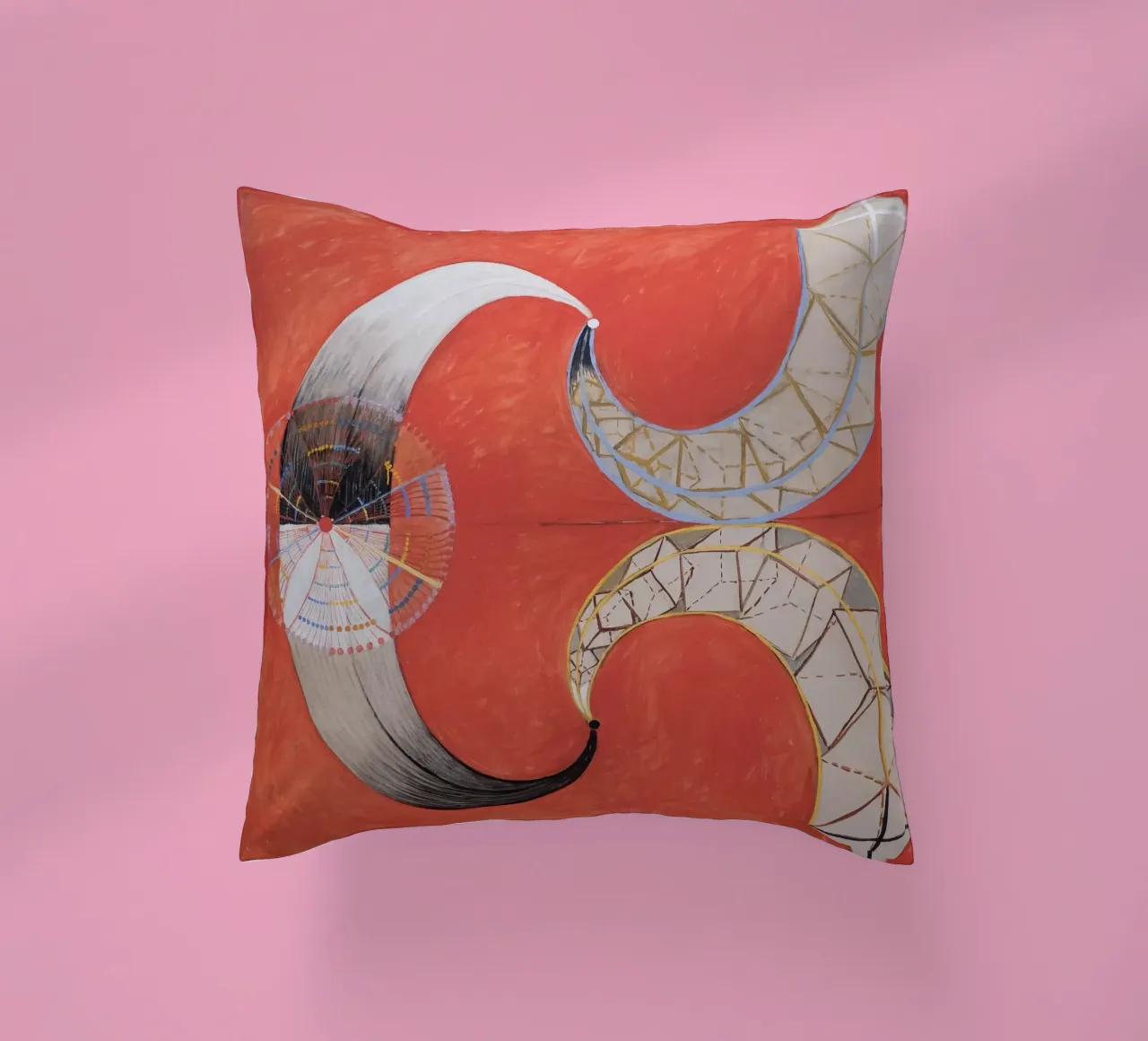 Hilma af Klint - Swan No. 9: Dynamic Forms, Spiritual Abstra decorative cushion by NorwesClub