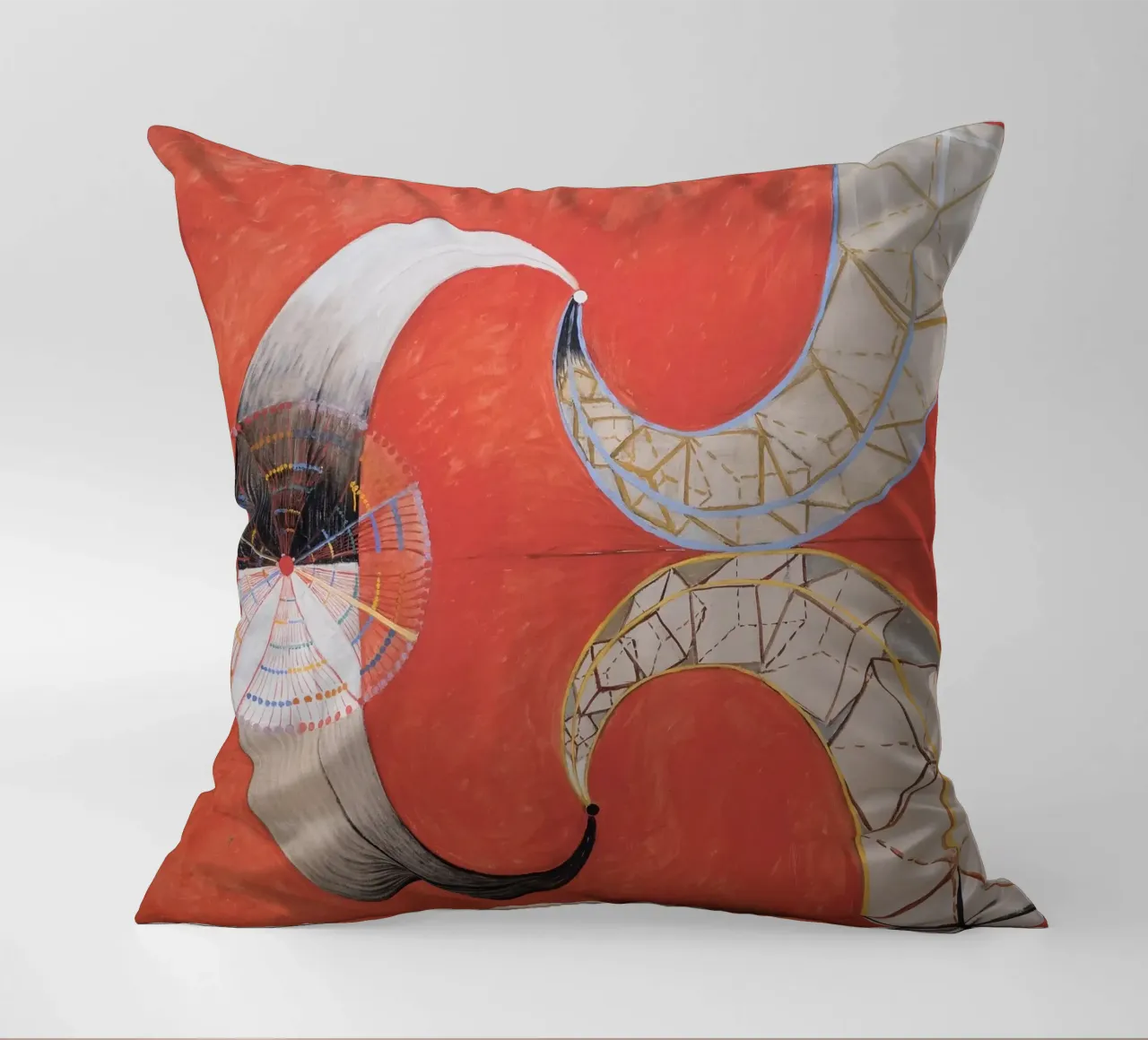 Hilma af Klint - Swan No. 9: Dynamic Forms, Spiritual Abstra decorative cushion by NorwesClub