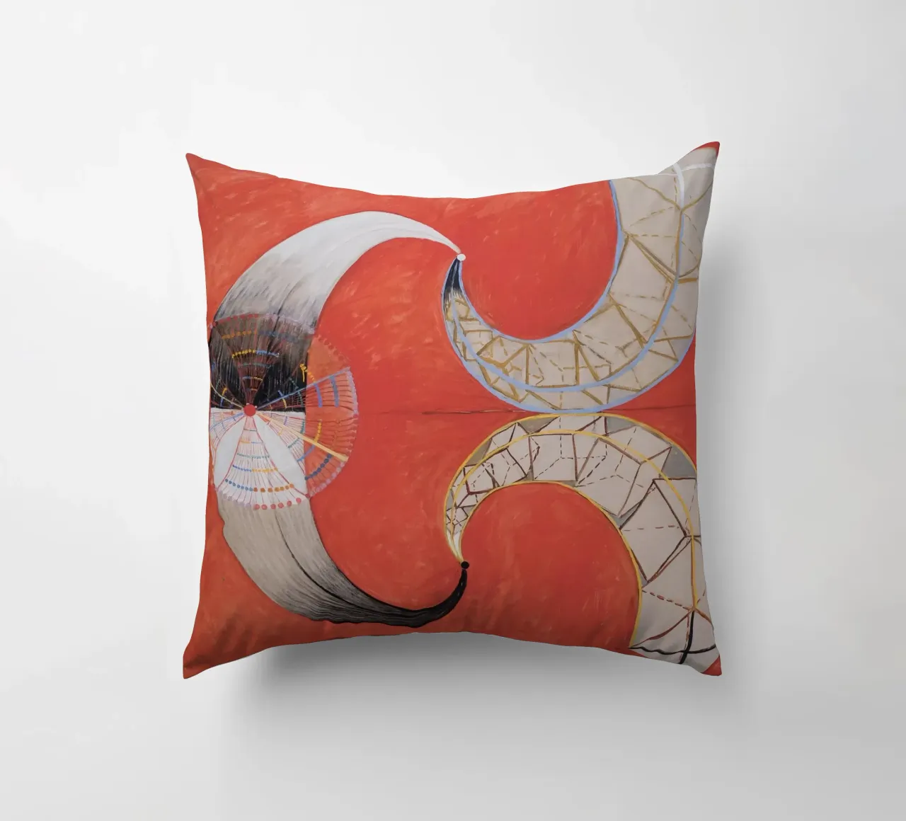 Hilma af Klint - Swan No. 9: Dynamic Forms, Spiritual Abstra decorative cushion by NorwesClub