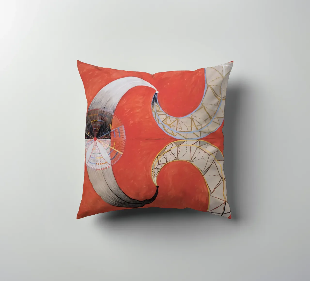 Hilma af Klint - Swan No. 9: Dynamic Forms, Spiritual Abstra decorative cushion by NorwesClub