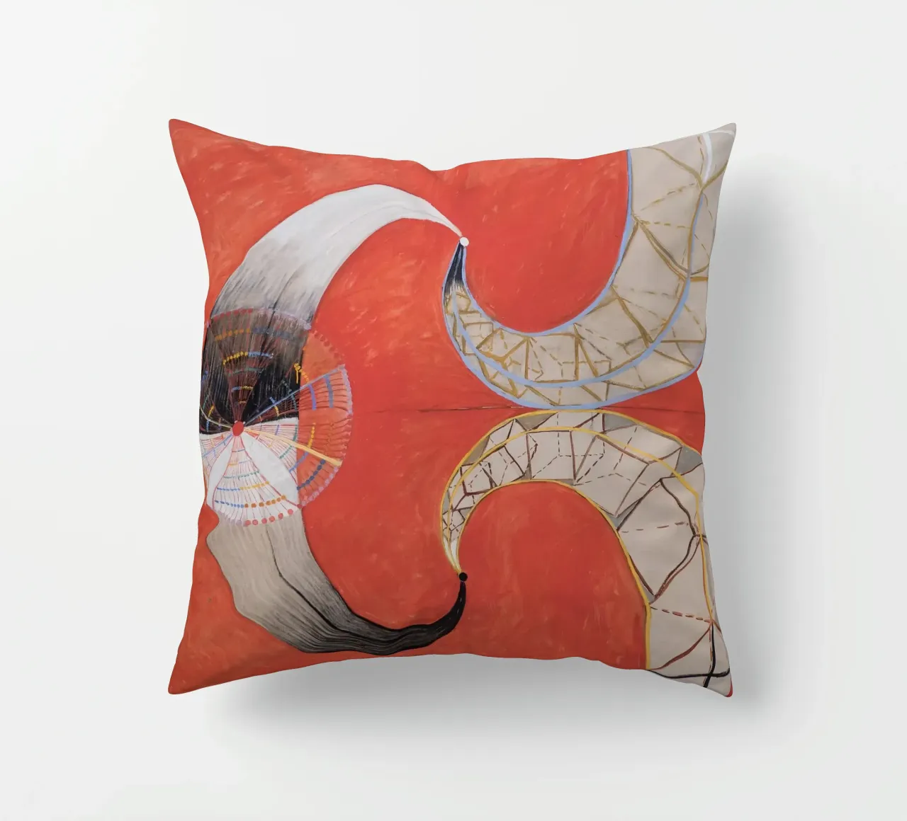 Hilma af Klint - Swan No. 9: Dynamic Forms, Spiritual Abstra decorative cushion by NorwesClub