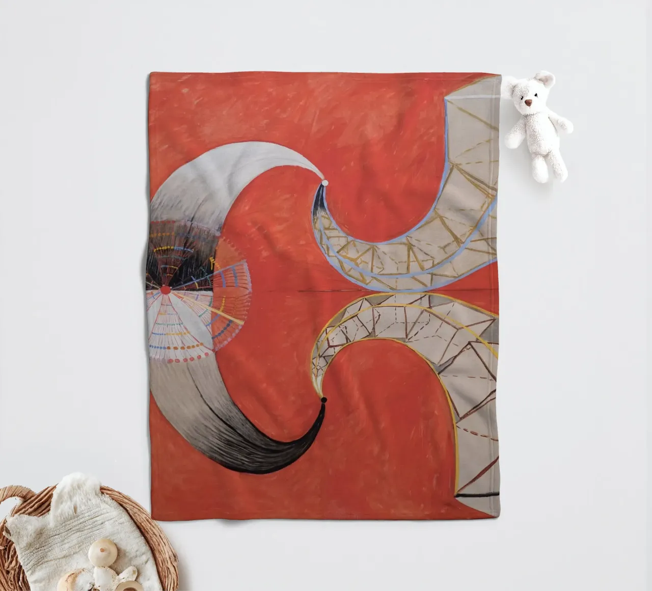 Hilma af Klint - Swan No. 9: Dynamic Forms, Spiritual Abstra fleece blanket by NorwesClub