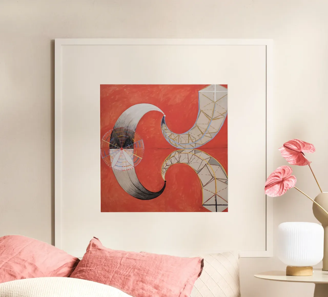 Hilma af Klint - Cigno n. 9: Forme dinamiche, astrazione spirituale poster con telaio in alluminio da NorwesClub