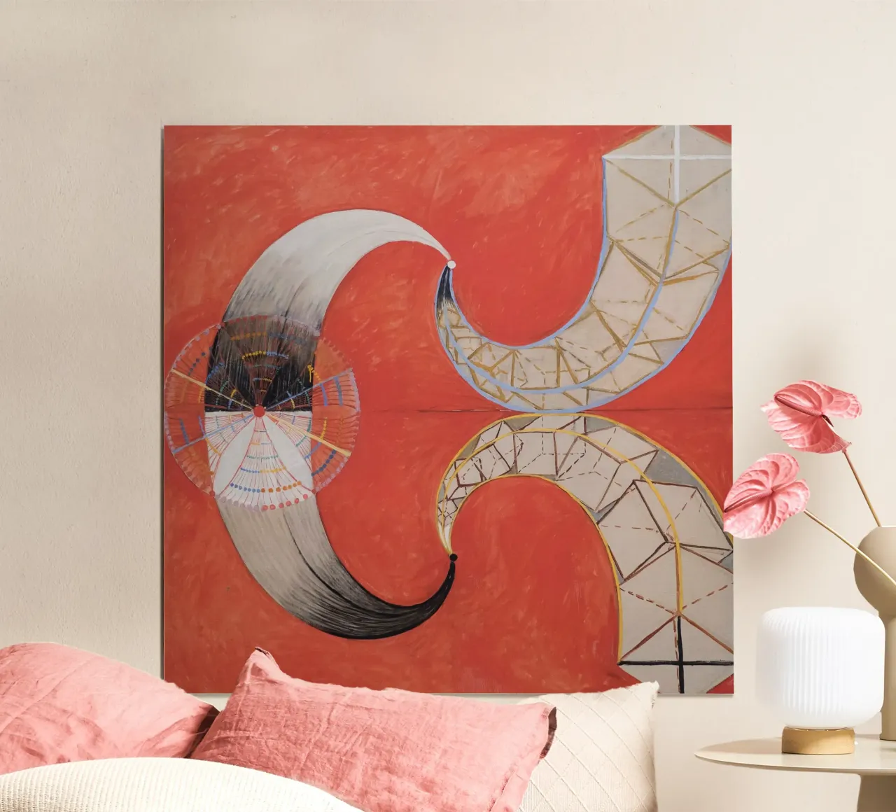 Hilma af Klint - Cigno n. 9: Forme dinamiche, astrazione spirituale poster con telaio in alluminio da NorwesClub