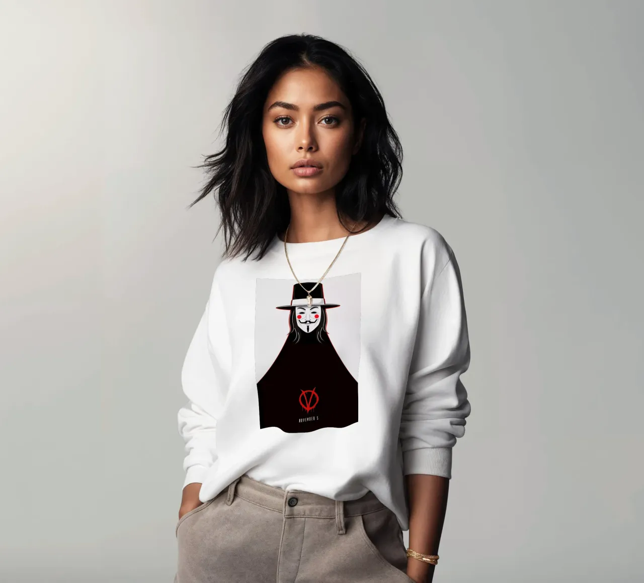 V for Vendetta Minimal November 5 felpa da Barrett Biggers