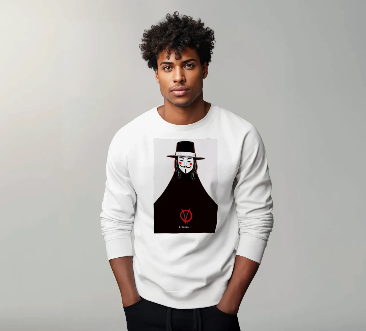 V for Vendetta Minimal November 5 felpa da Barrett Biggers