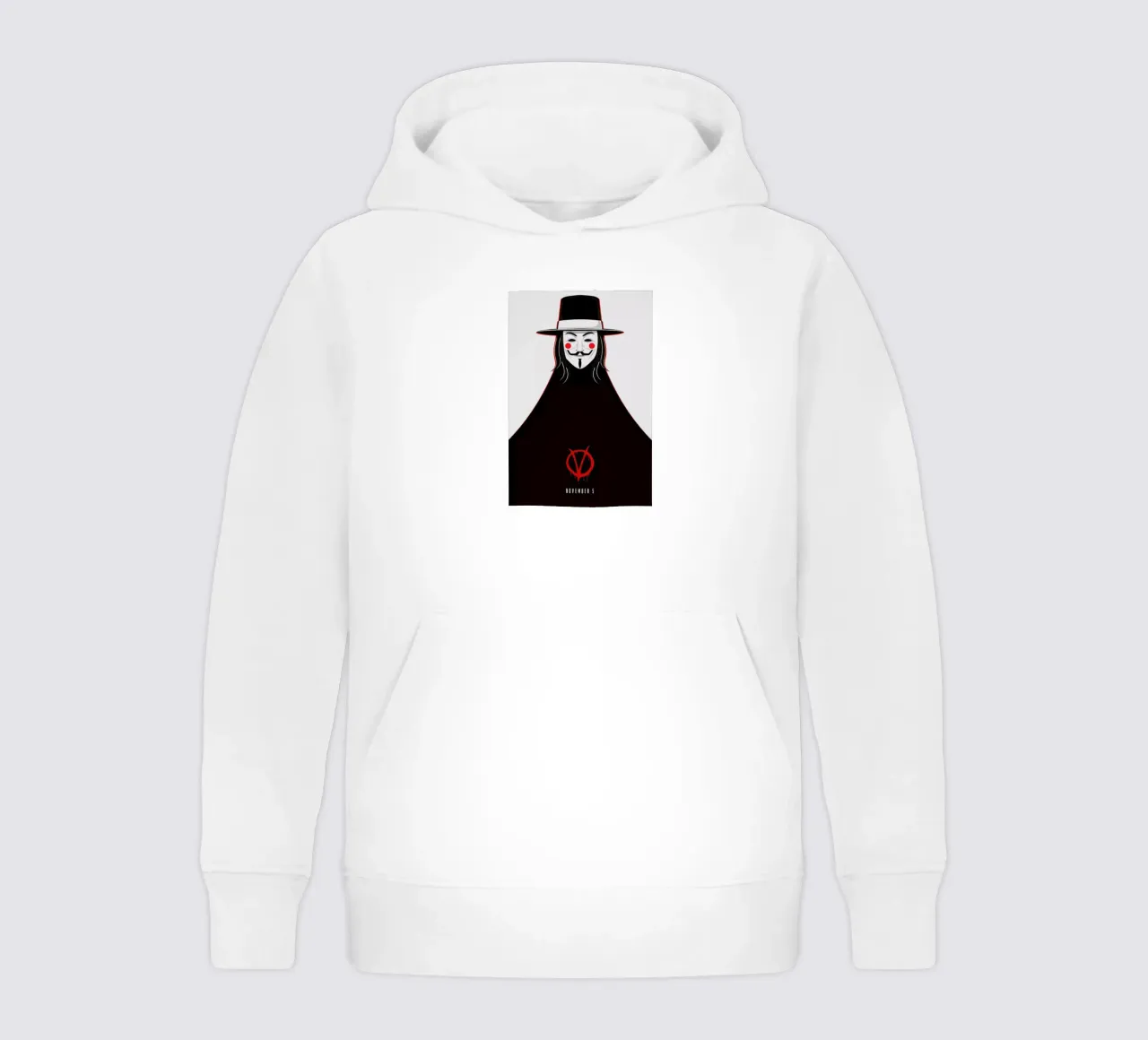 V for Vendetta Minimal November 5 felpa bambino con cappuccio da Barrett Biggers