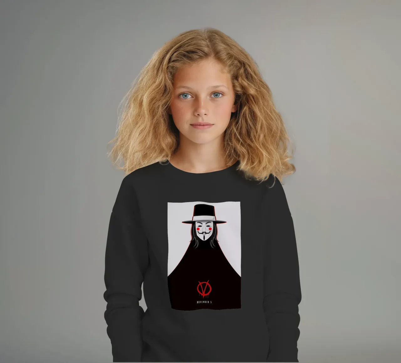 V for Vendetta Minimal November 5 felpa bambino da Barrett Biggers