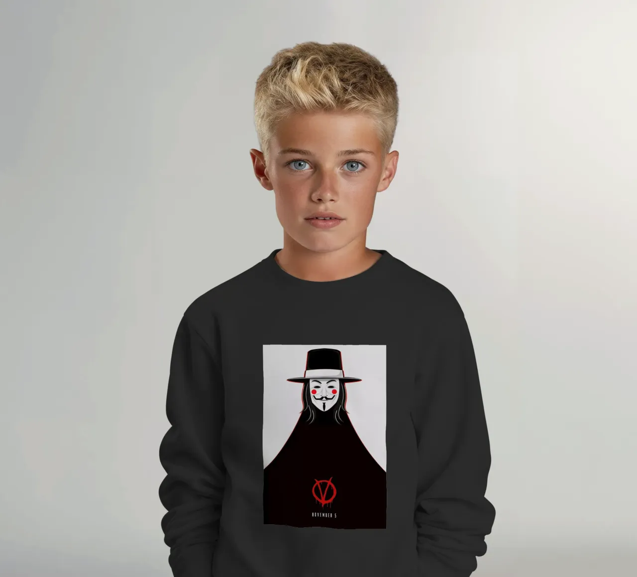 V for Vendetta Minimal November 5 felpa bambino da Barrett Biggers