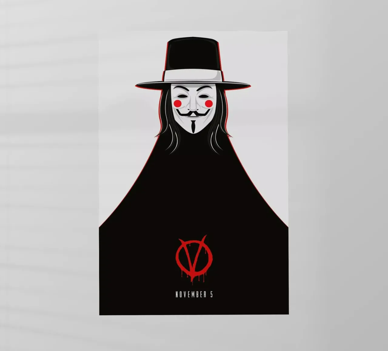 V for Vendetta Minimal November 5 pellicola backlit da Barrett Biggers
