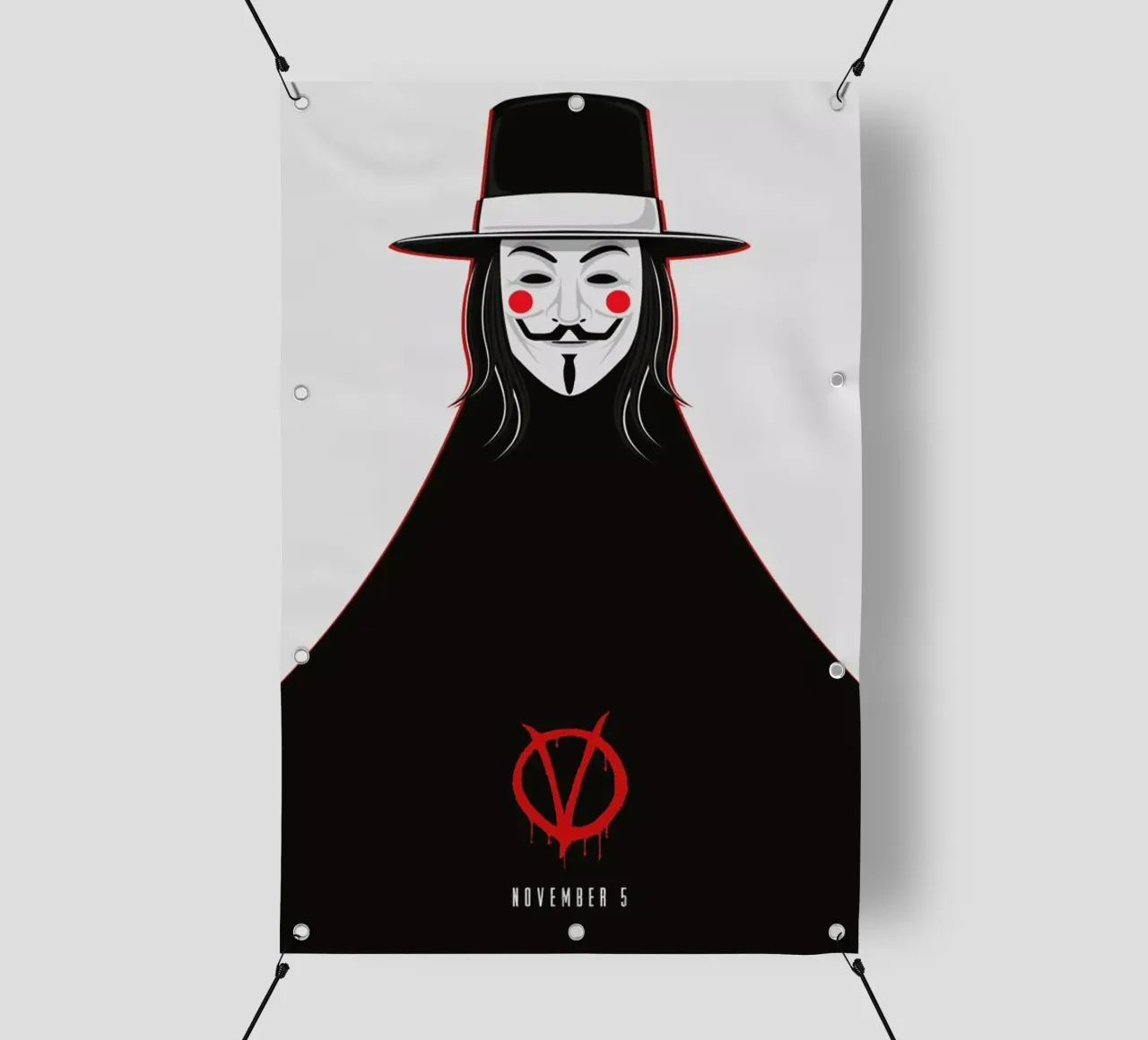 V for Vendetta Minimal November 5 telo in pvc da Barrett Biggers