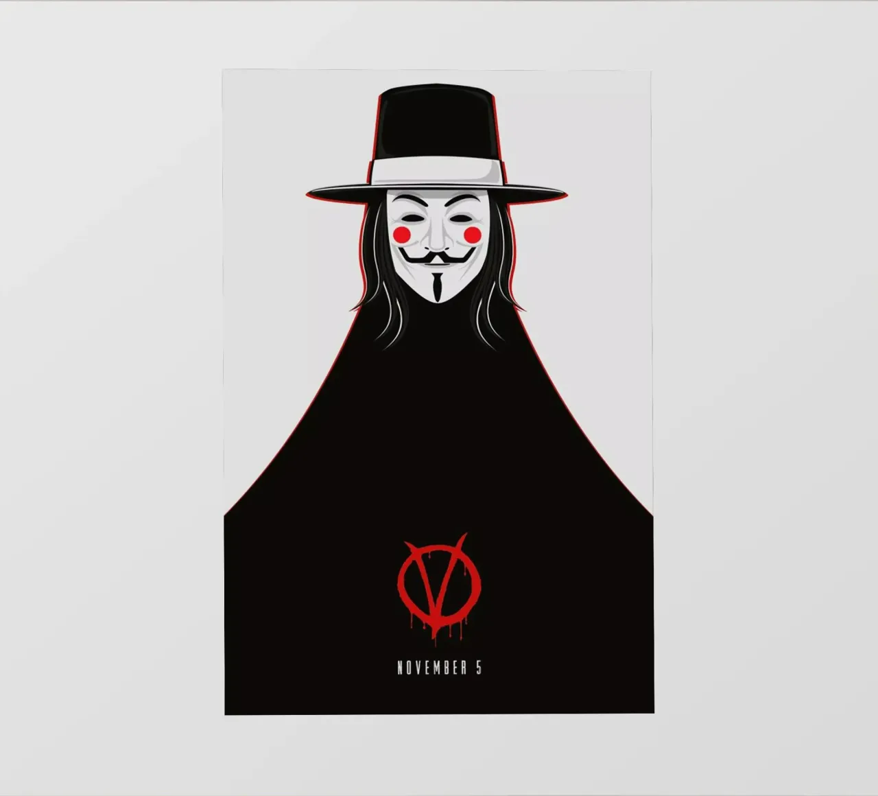 V for Vendetta Minimal November 5 telo in pvc da Barrett Biggers
