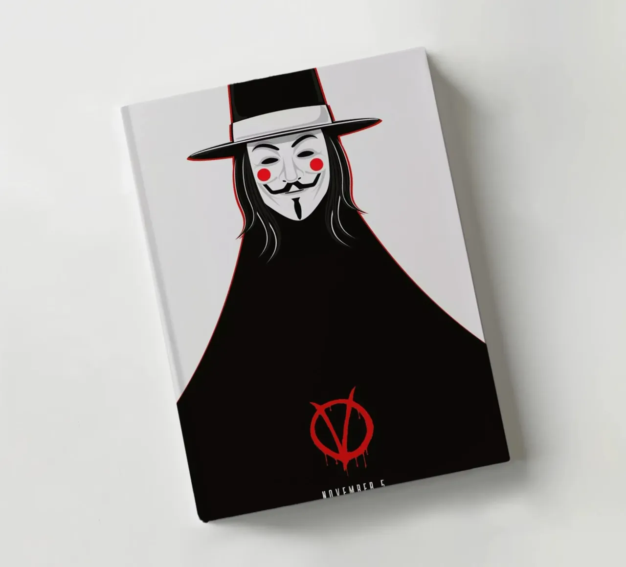 V for Vendetta Minimal November 5 notebook by Barrett Biggers