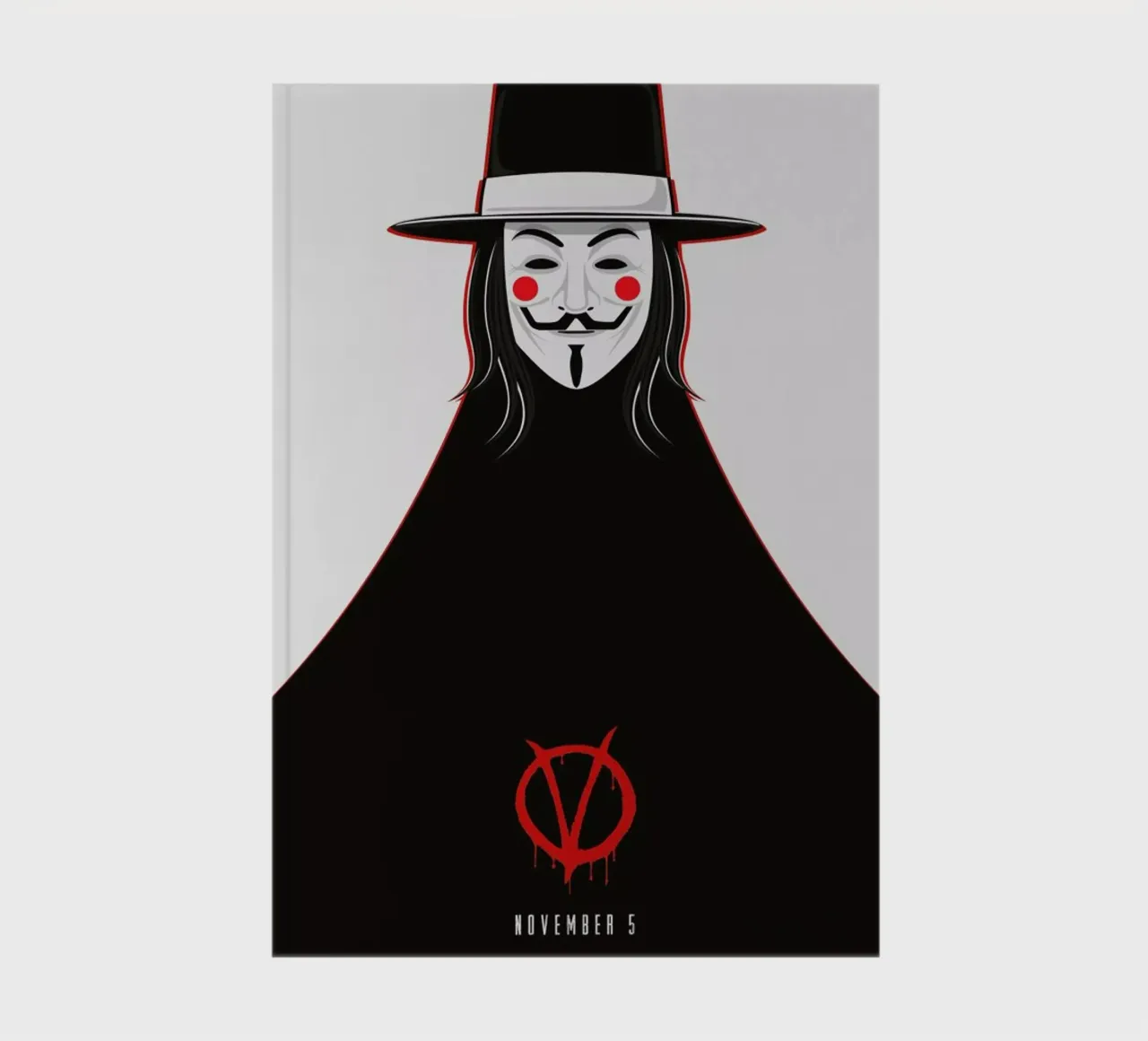 V for Vendetta Minimal November 5 notebook by Barrett Biggers