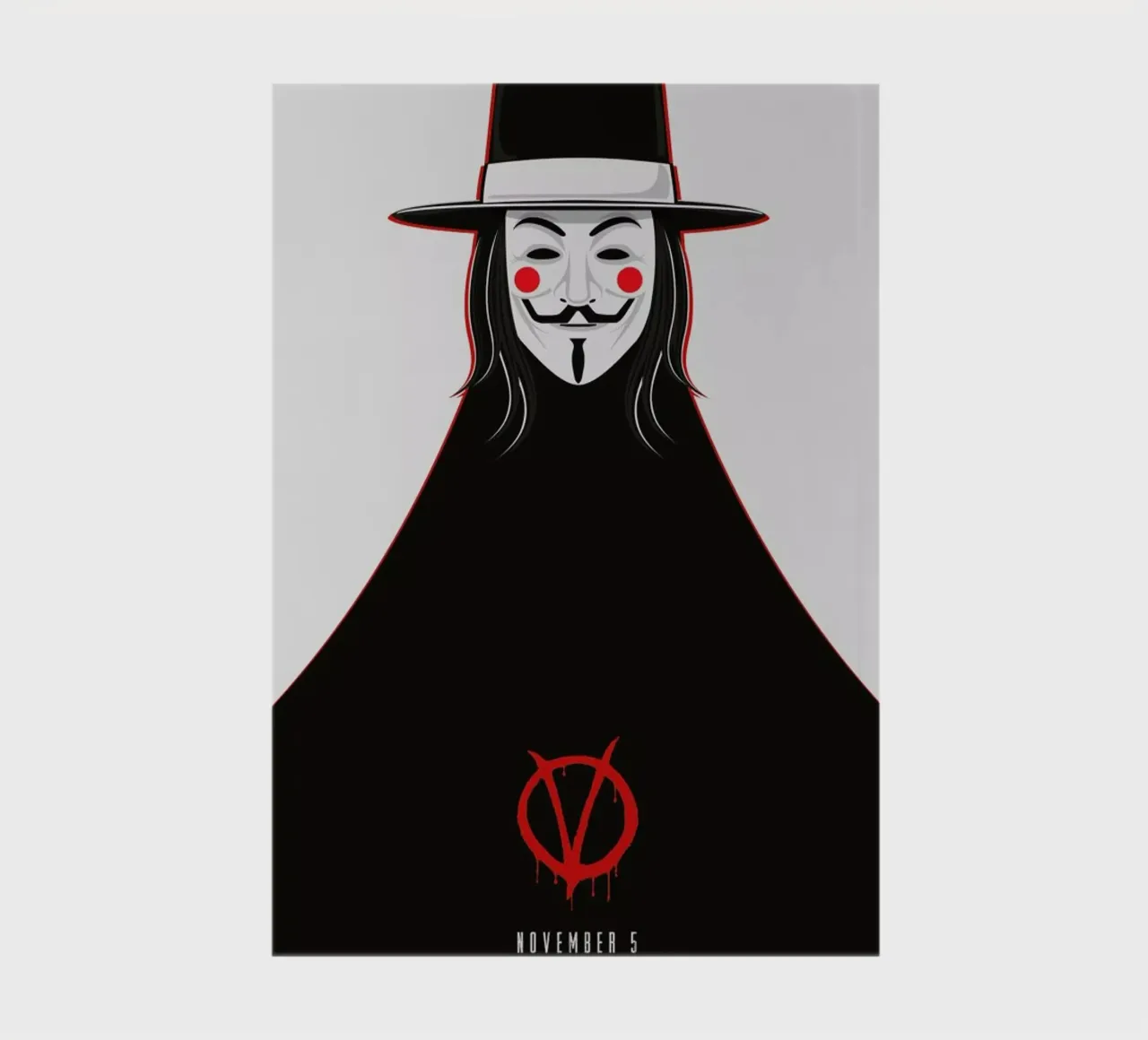 V for Vendetta Minimal November 5 notebook by Barrett Biggers