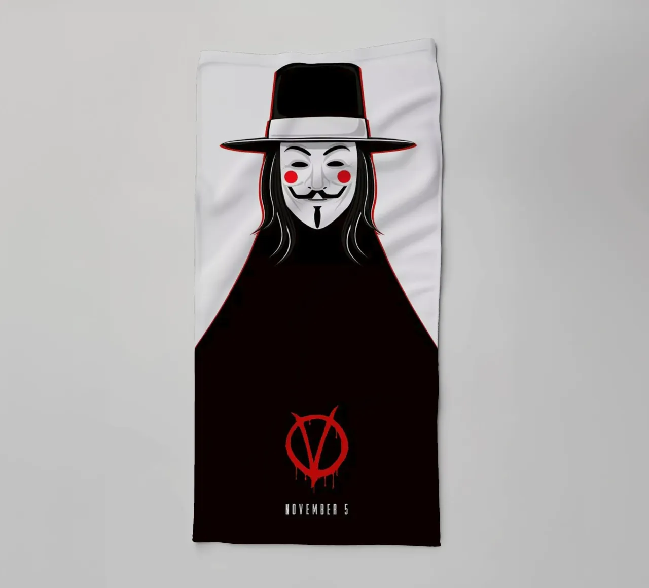 V for Vendetta Minimal November 5 asciugamano da bagno da Barrett Biggers