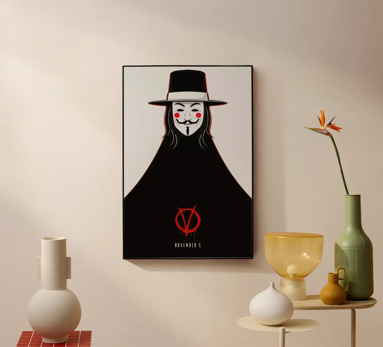 V for Vendetta Minimal November 5 plexiglass da Barrett Biggers