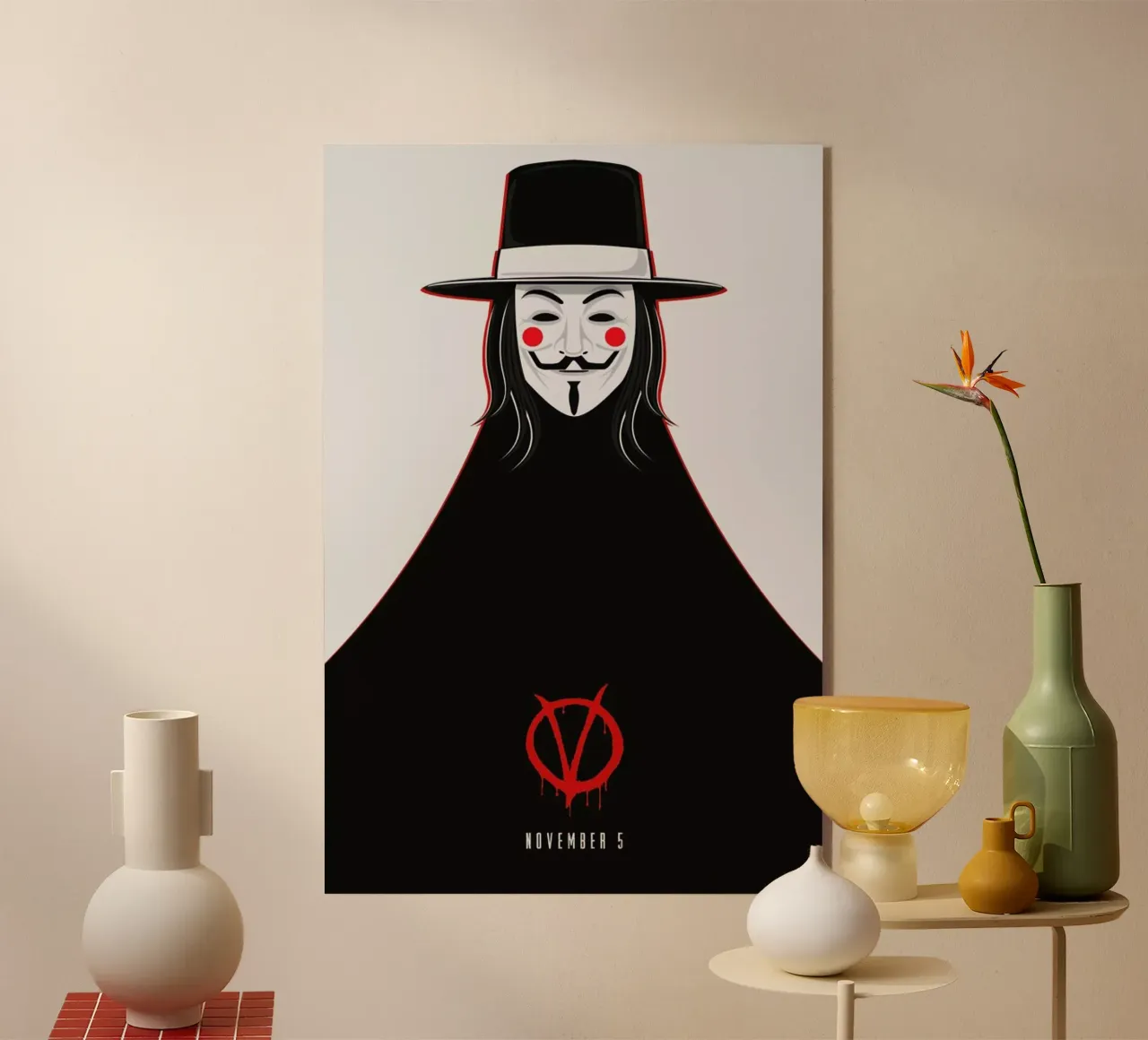 V for Vendetta Minimal November 5 plexiglass da Barrett Biggers