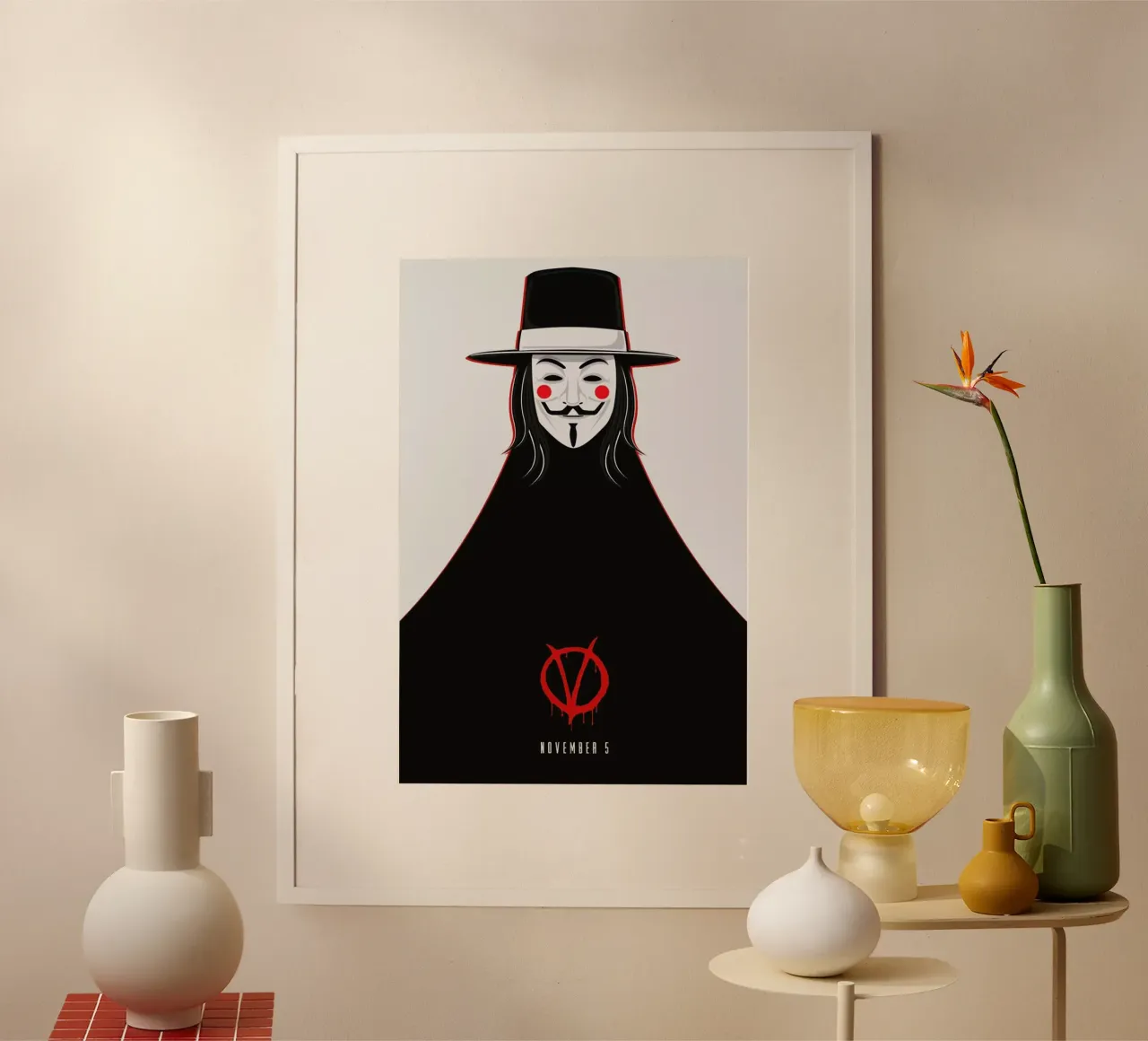 V for Vendetta Minimal November 5 carta hahnemühle da Barrett Biggers