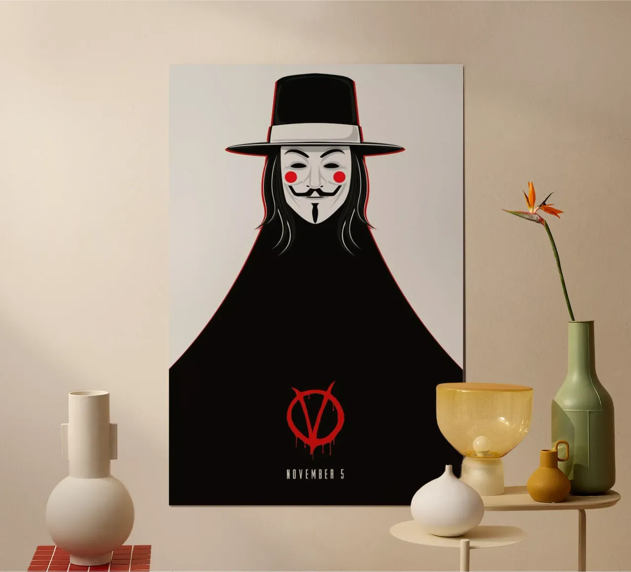 V for Vendetta Minimal November 5 carta hahnemühle da Barrett Biggers