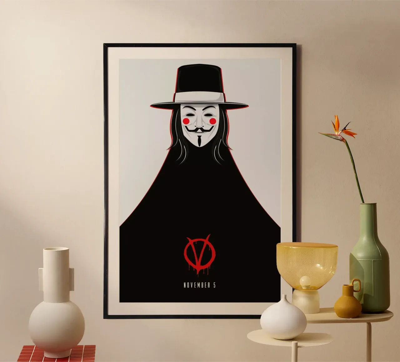 V for Vendetta Minimal November 5 carta hahnemühle da Barrett Biggers
