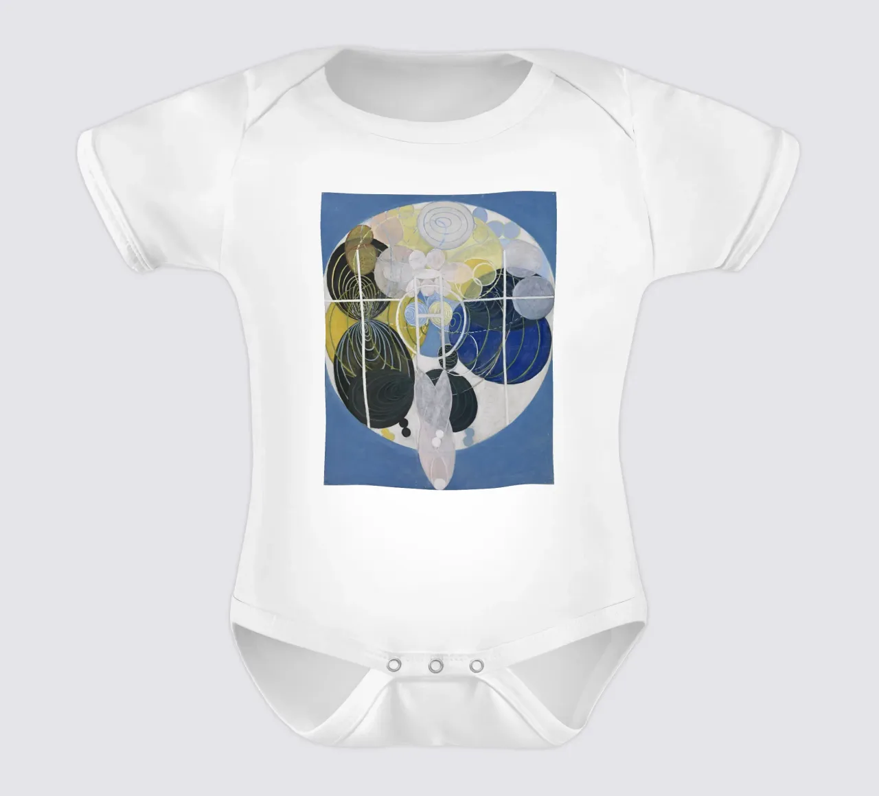 Hilma af Klint - Large Figure No. 5: Cosmic Evolution, Abstr short-sleeve baby romper by NorwesClub