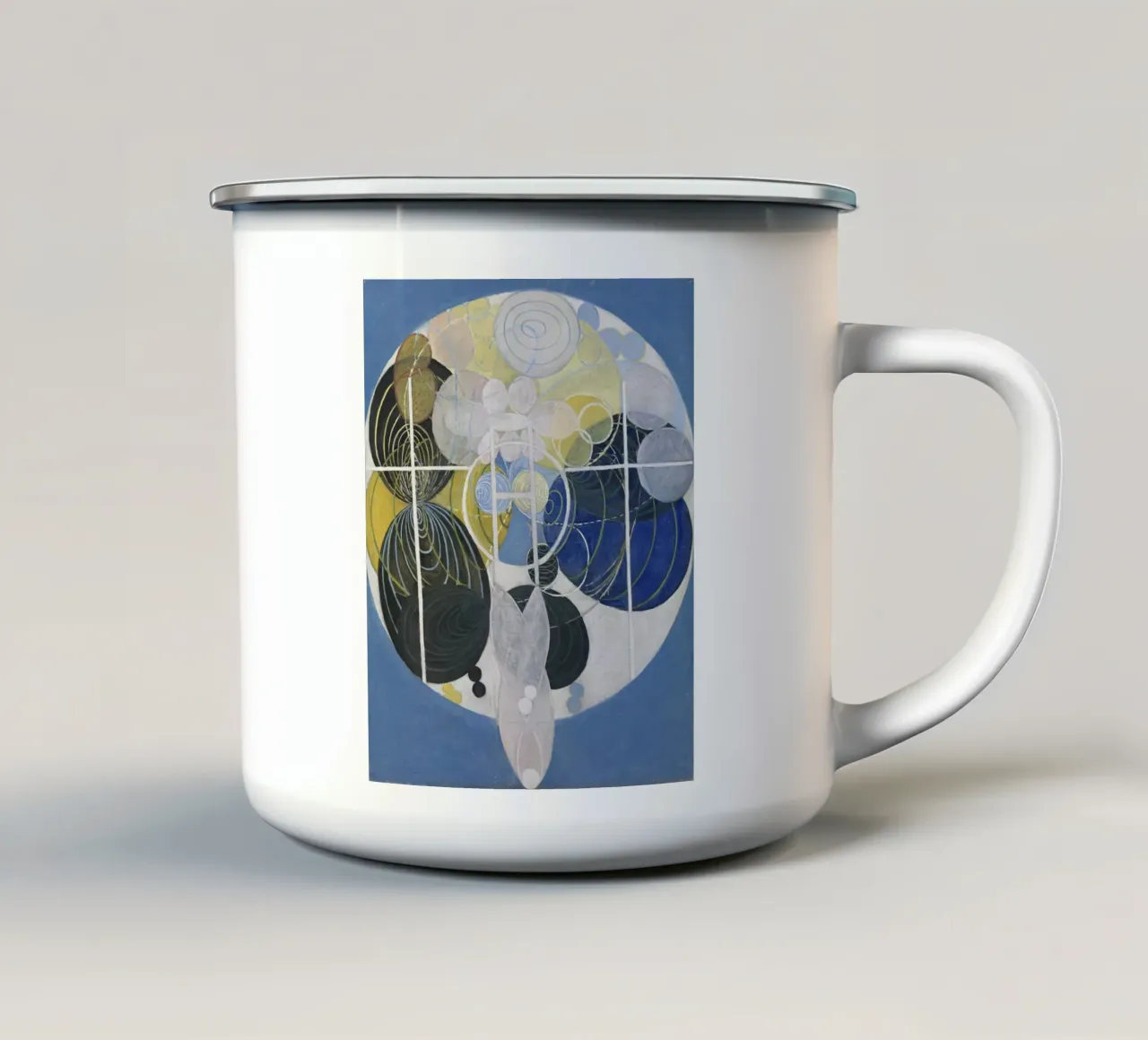 Hilma af Klint - Large Figure No. 5: Cosmic Evolution, Abstr enamel mug by NorwesClub