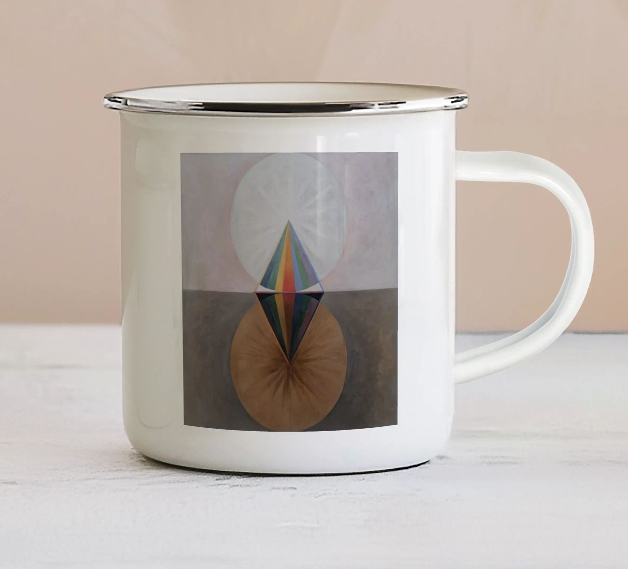 Hilma af Klint - Il cigno: dualità cosmica, astratto, esoteri tazza in smalto da NorwesClub
