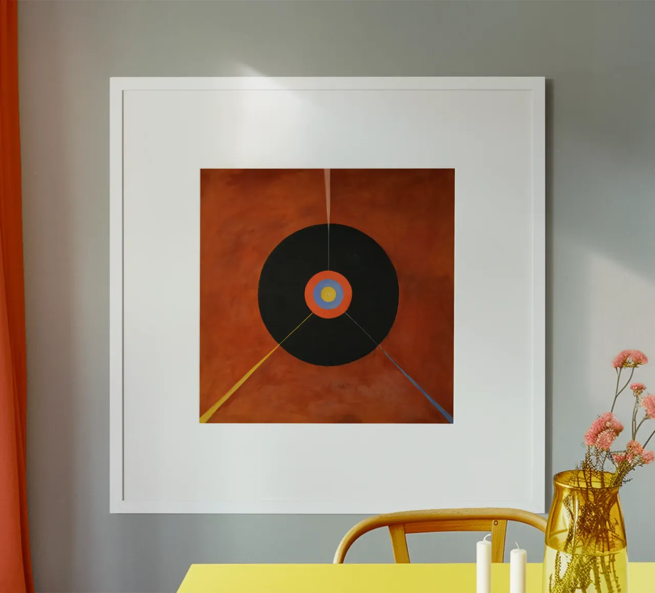 Hilma af Klint - El Cisne: Centro Cósmico, Abstracto, Spiritua poster con marco de aluminio de NorwesClub