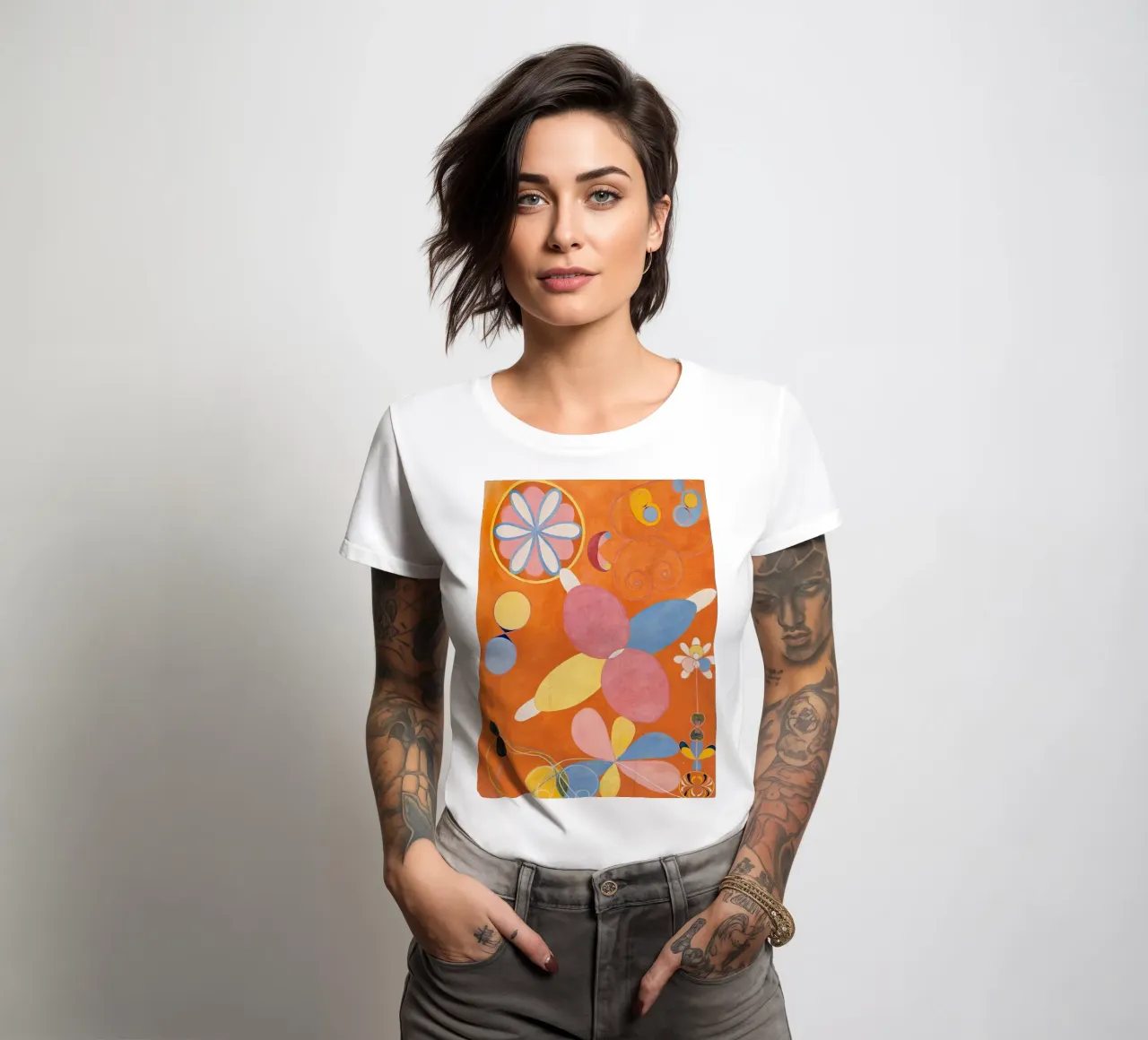 Hilma af Klint - Youth: Abstract, Organic Forms, Vibrant Mod women's fitted t-shirt by NorwesClub