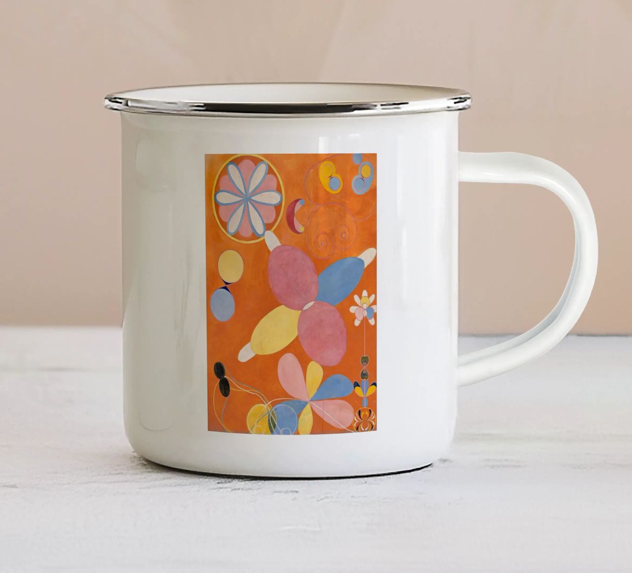 Hilma af Klint - Gioventù: Forme astratte e organiche, Mod. vibrante tazza in smalto da NorwesClub