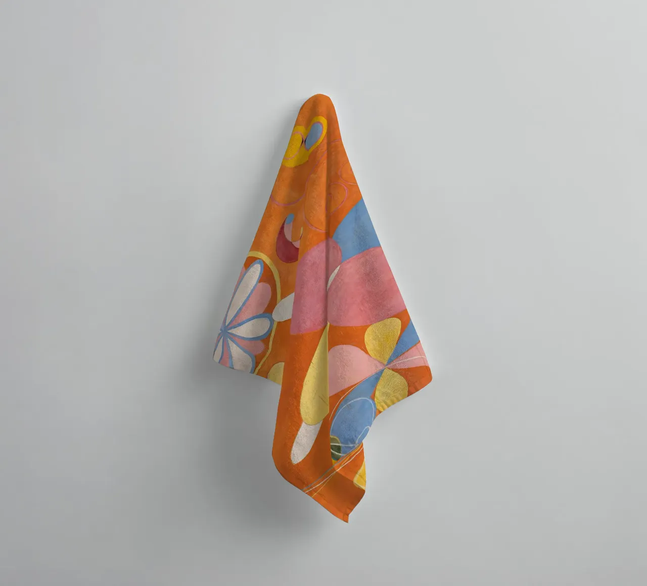 Hilma af Klint - Youth: Abstract, Organic Forms, Vibrant Mod towel by NorwesClub
