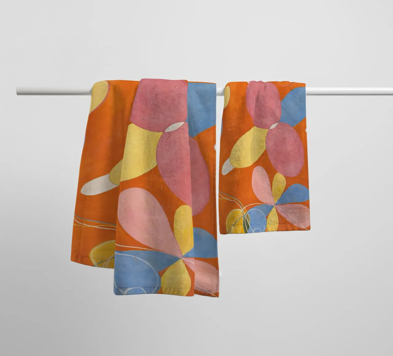 Hilma af Klint - Youth: Abstract, Organic Forms, Vibrant Mod towel by NorwesClub