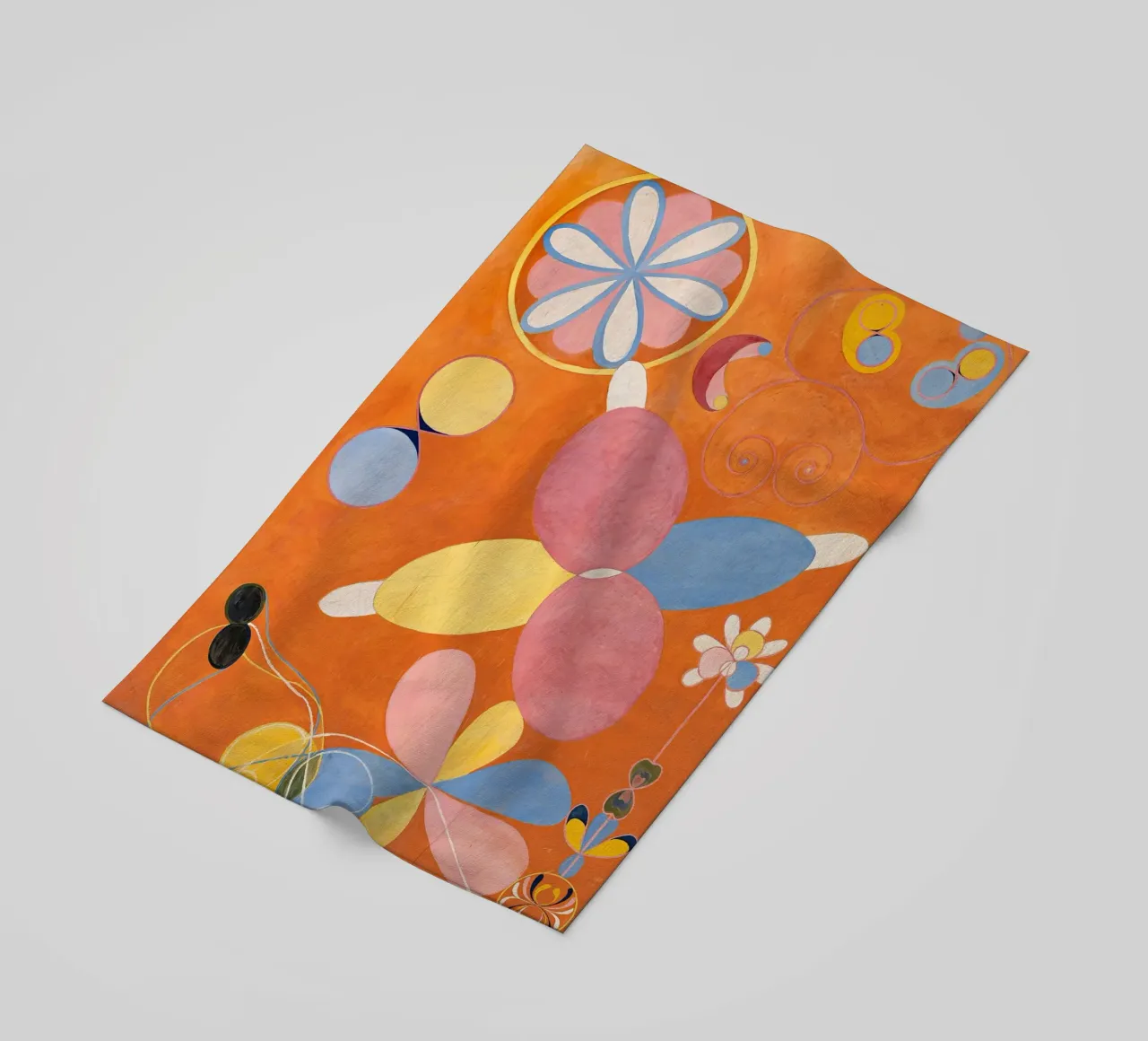 Hilma af Klint - Youth: Abstract, Organic Forms, Vibrant Mod beach towel by NorwesClub